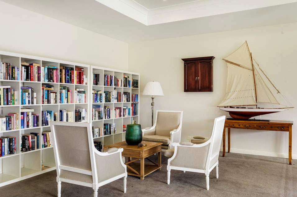 Retirement village facilities: the library at Mount Martha