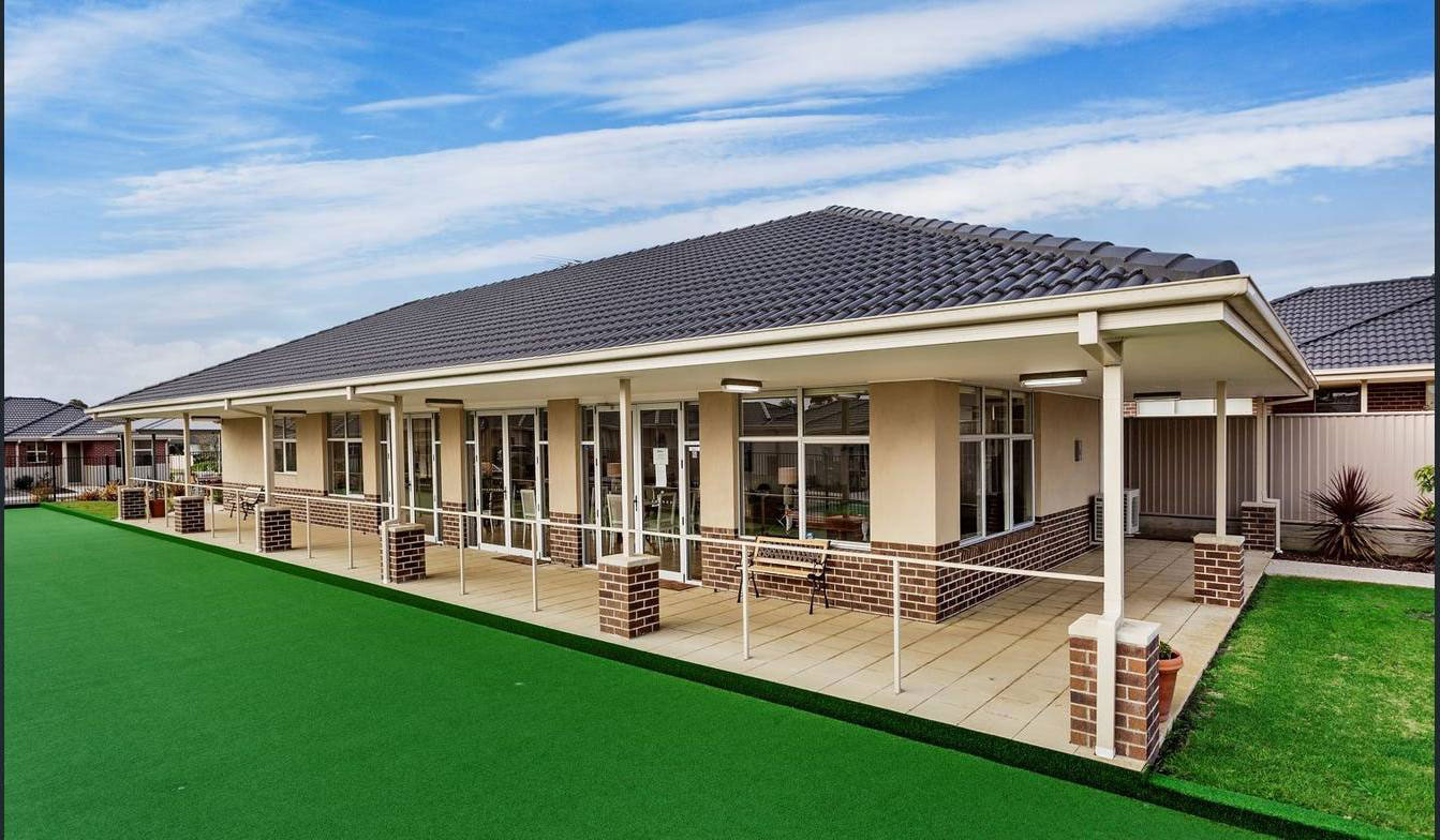 Retirement living in Melbourne: village community centre and bowling green